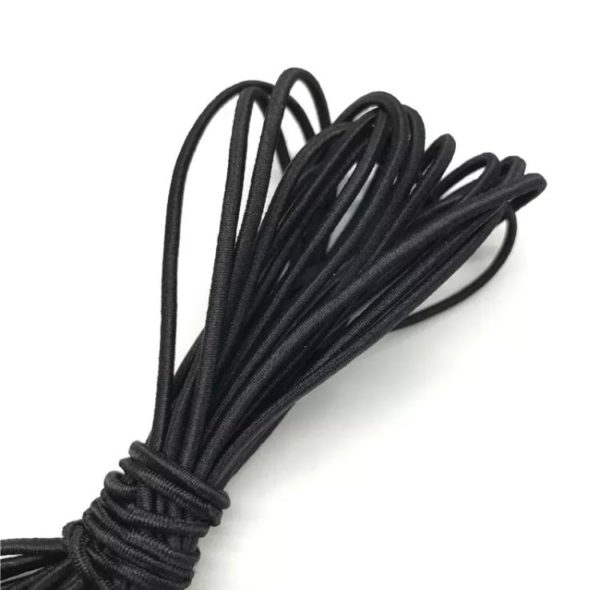 11162115 Elastico tubular 2mm color negro 3m
