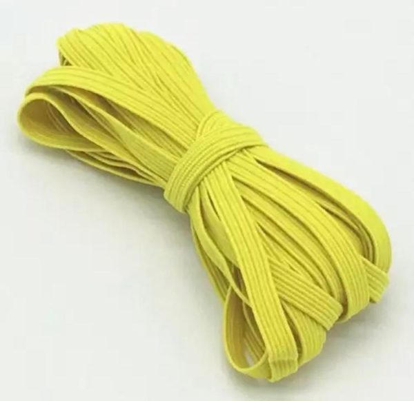 11162115 Elástico plano 6mm color amarillo 3m