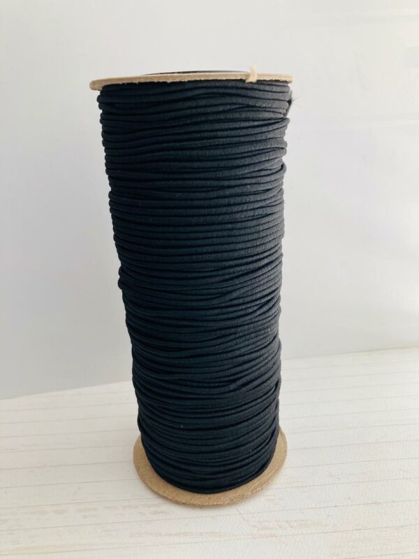 11162115 Elastico tubular 2mm color negro carrete 100m