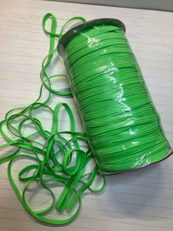 11162115 Elastico plano 6mm color verde neon carrete 90m