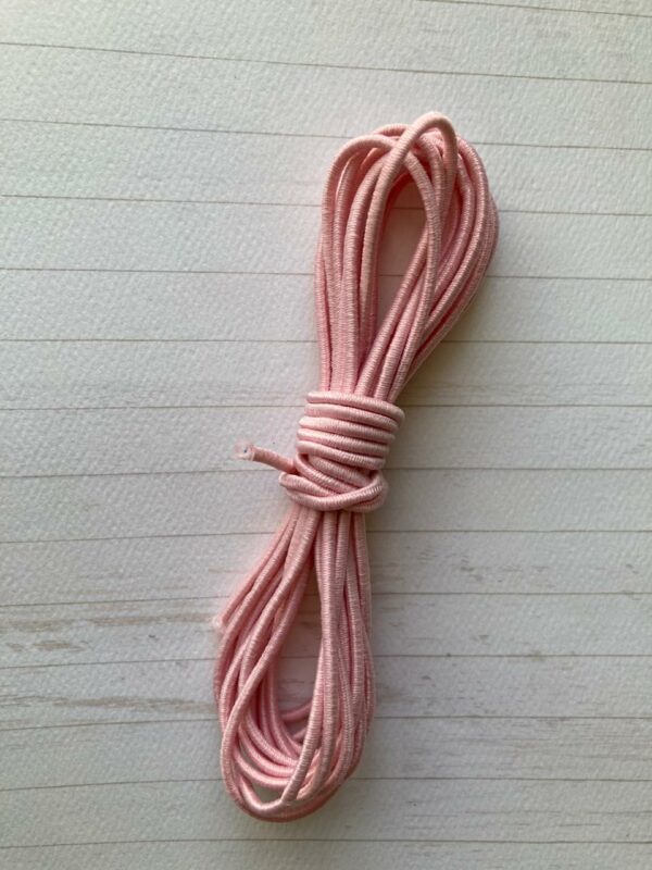 11162115 Elastico tubular 2mm color rosa bebe 3m
