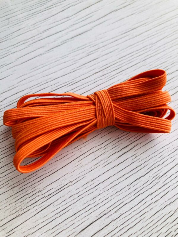 11162115 Elástico plano 6mm color naranja 3m