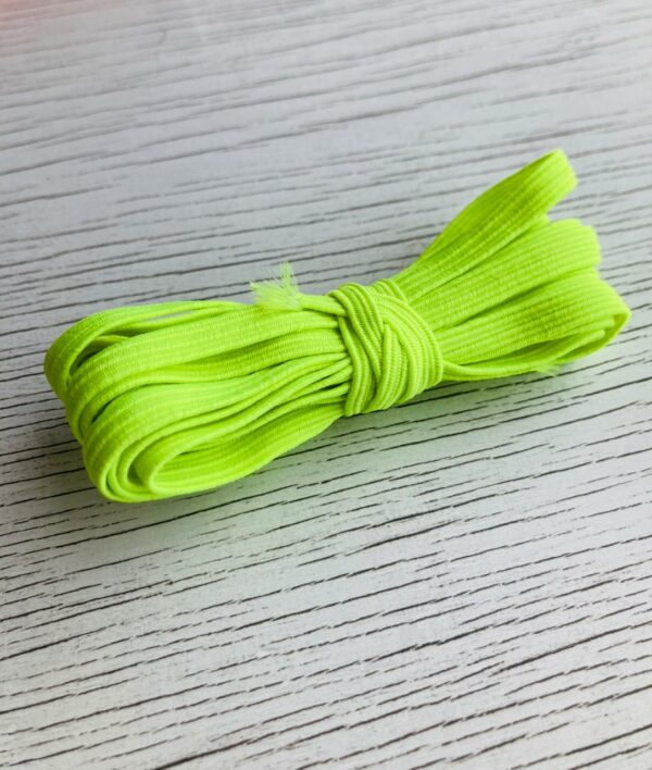 11162115 Elastico plano 6mm color AMARILLO Neon 90m