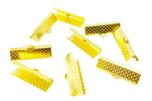 49101609 Abrazadera dentada color dorado - 10 pzas