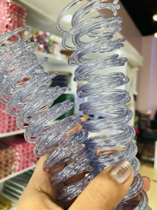 44103504 - 5 piezas de Espiral plástico Transparente con glitter 30 mm