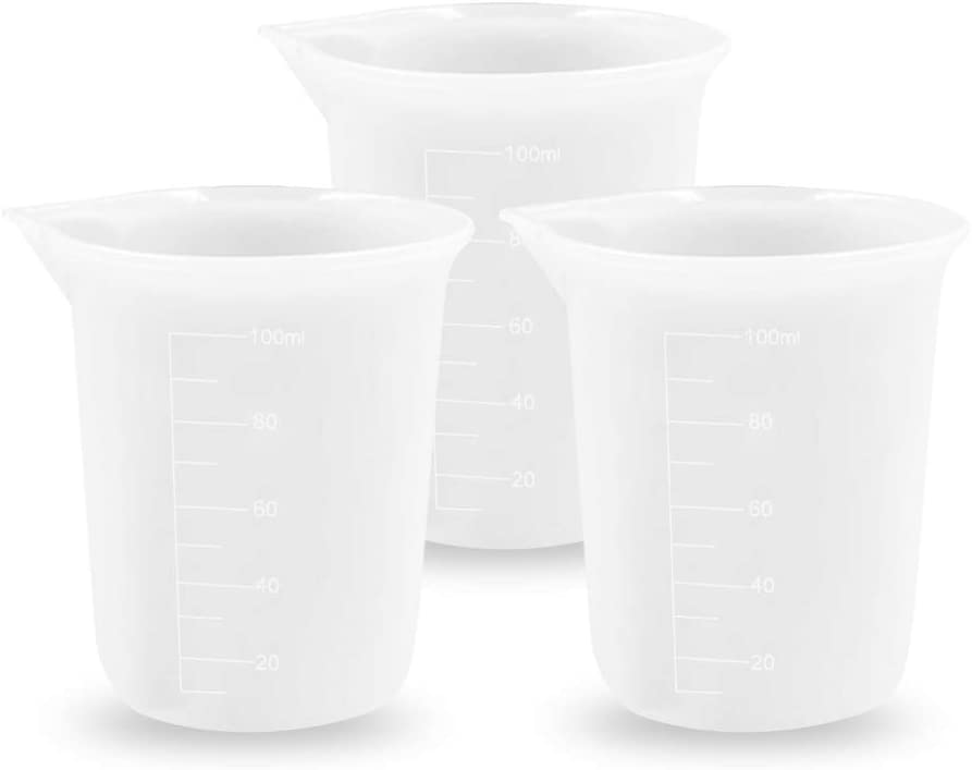 SIYI-XIU 10 vasos medidores de silicona de 100 ml para tazas medidoras de resina con escala precisa para manualidades arte encerado cocina moldes de fundici/ón