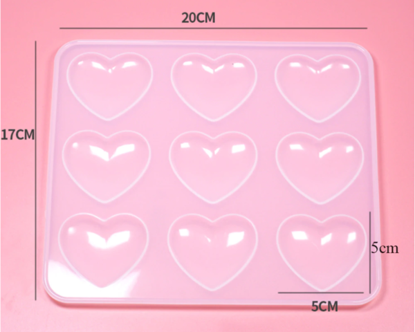 30161906 Molde de resina -  9 CORAZONES