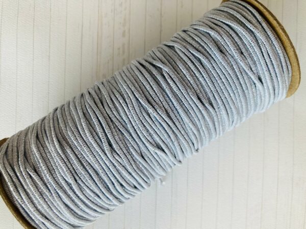 11162115 Elastico tubular 2mm color plateado glitter carrete 100m