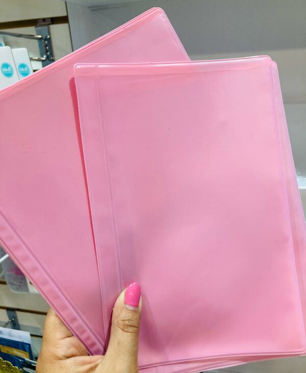 44122019 - 10 piezas Mica para doctos con pestaña color rosa - Tam Media carta