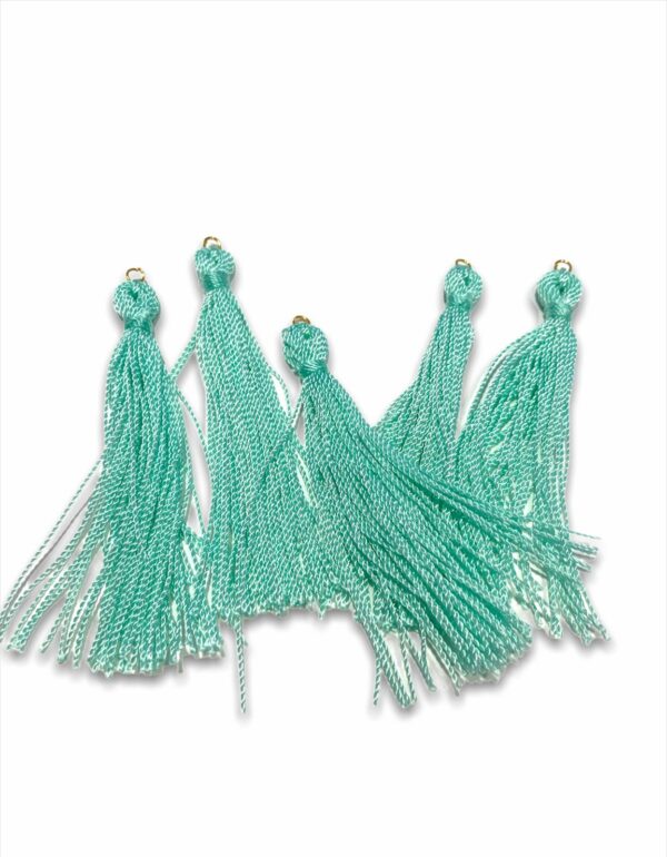 60111410 Borla de hilo - 8 cm largo - 5 piezas color Aqua