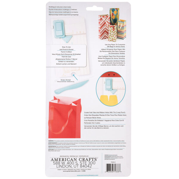 44121611 Tabla perforadora para crear bolsas de regalo / Gift Bag punch board - Image 2