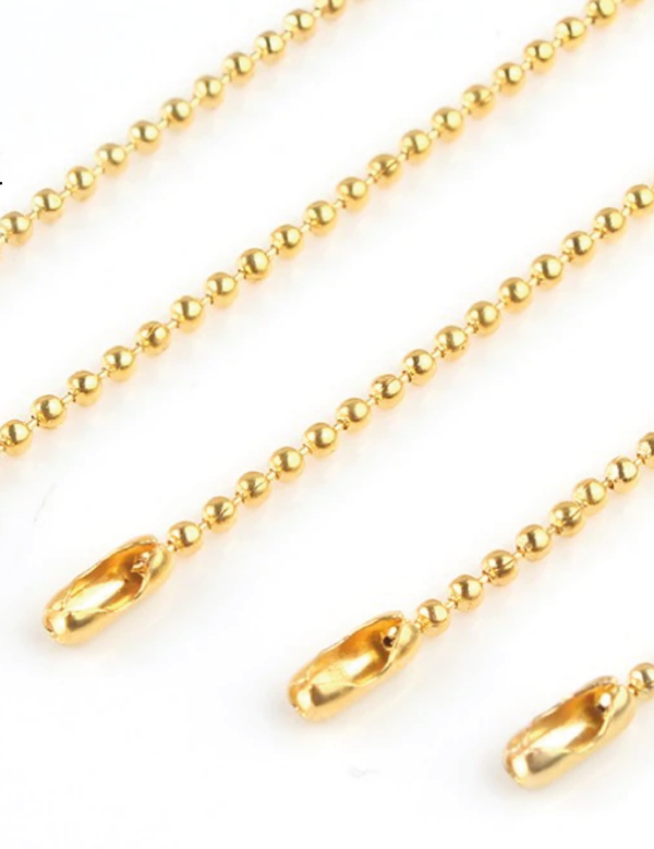 49101609 Cadena de bolitas color dorado con conector - 5 piezas