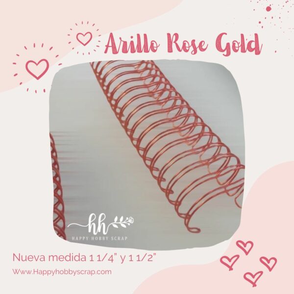 44103504 Arillo Metálico 2:1  1 1/2" rose gold 16 AROS - 8 tiras