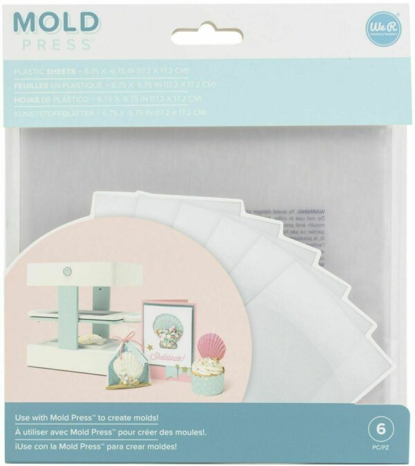 Hojas de plástico para prensa de moldes 6/Pk -661357 We R Memory Keepers