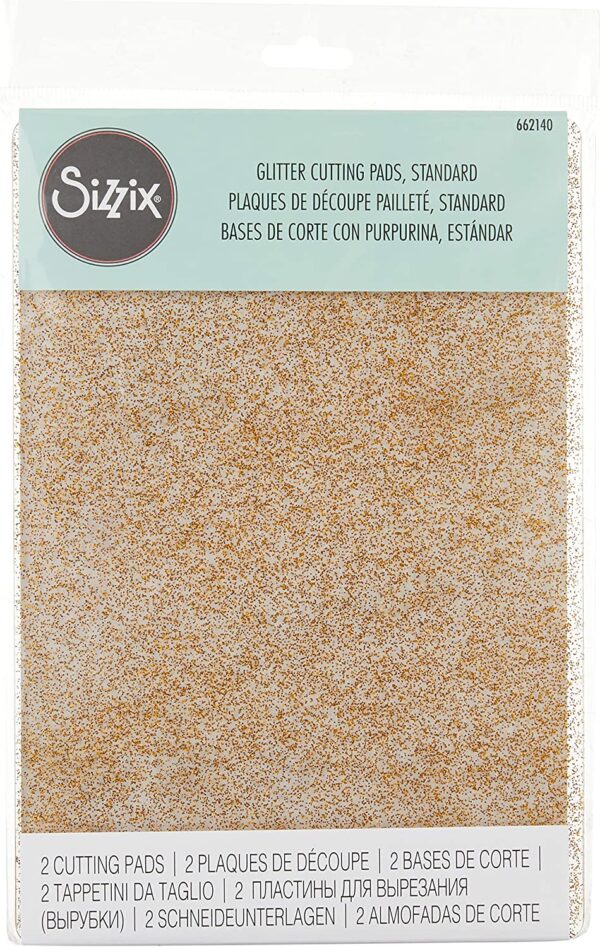 Sizzix B06XH1TBG2 Accesorio - Almohadillas de corte Estándar, 2 pzas (Transparente con Gold Glitter)
