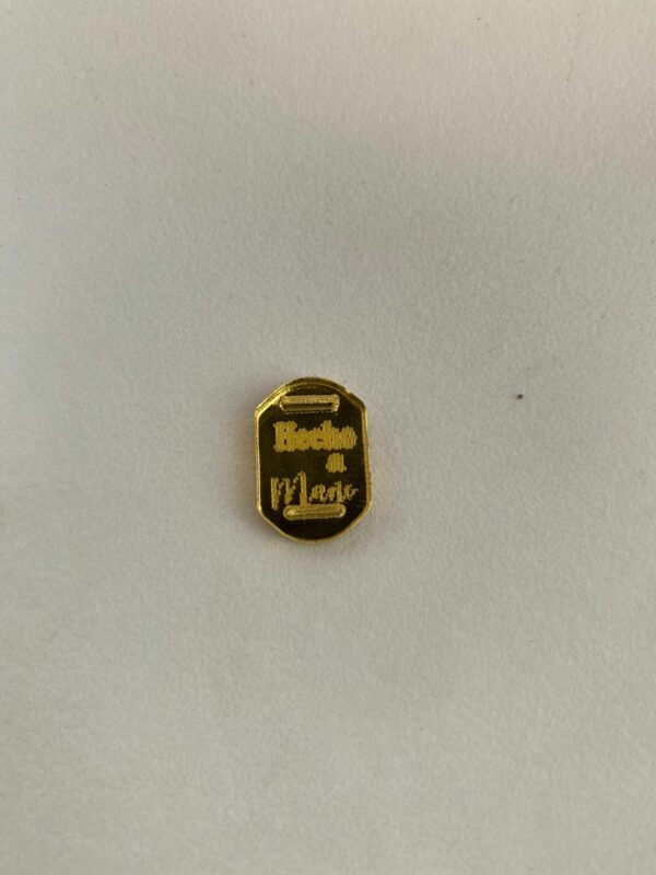 60111410 Plaquita en forma de ovalo (hecho a mano) - Acrílico Dorado - ranura plana