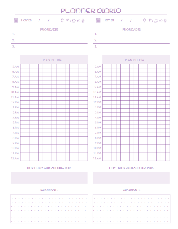 44111516 Interior impreso - Planner diario medio oficio
