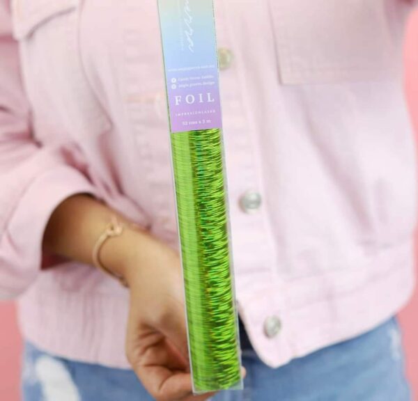 14111525 Foil para toner - Color Verde Electrico 3 m - Marca Angie Guerra