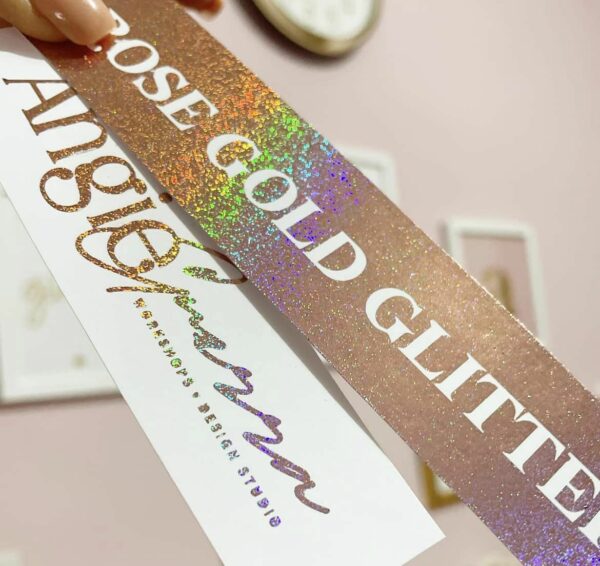 14111525 Foil para toner - Color Rose Gold Glitter 3 m - Marca Angie Guerra