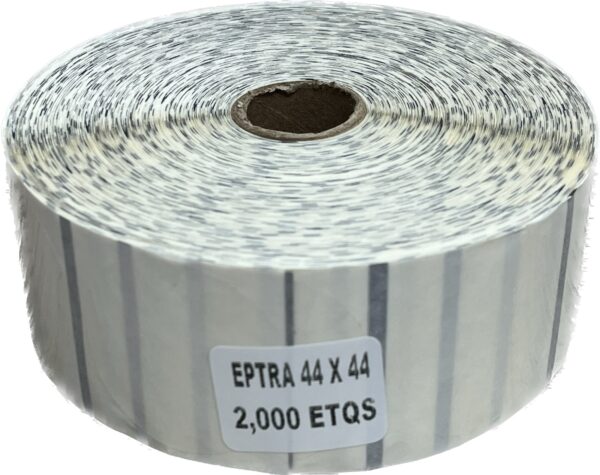2 Millares de etiqueta plástica circular 44mm diámetro, color Transparente