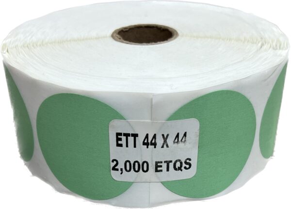 2 Millares de etiqueta papel circular 44mm diámetro, color Menta