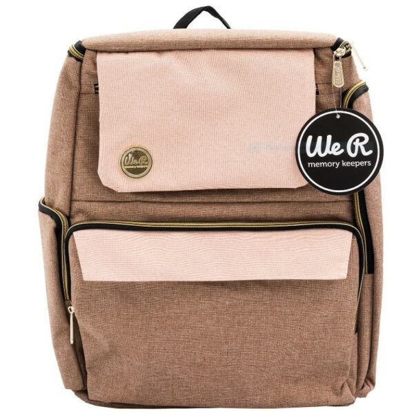 CRAFTER'S BACKPACK - Mochila para crafter color taupe y rosa