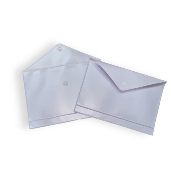 44122019 -10 piezas Mica para doctos con solapa y broche a presión TRANSPARENTE - Tam 12x17 cm - Image 2