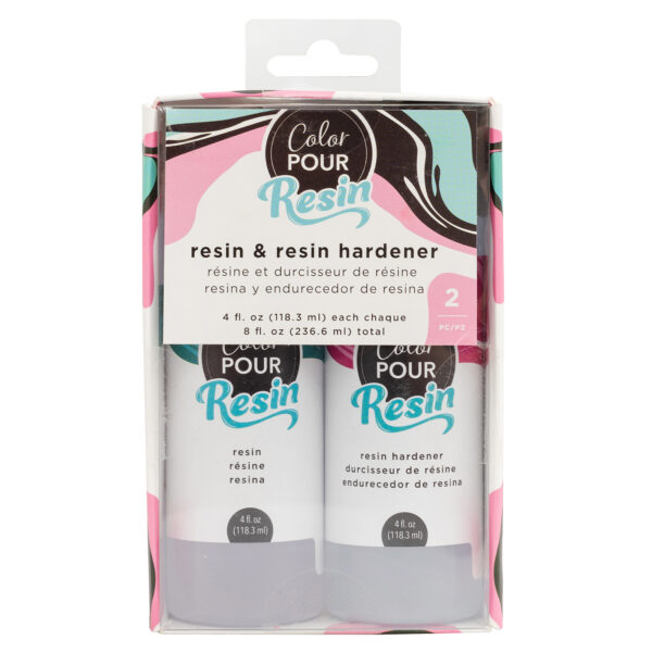 13111001 AC - COLOR POUR RESINA - RESINA Y ENDURECEDOR - 4 OZ. (2 PIEZAS) 359703