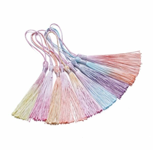 60111410 Borla de poliéster, color pastel degradado - 10 piezas