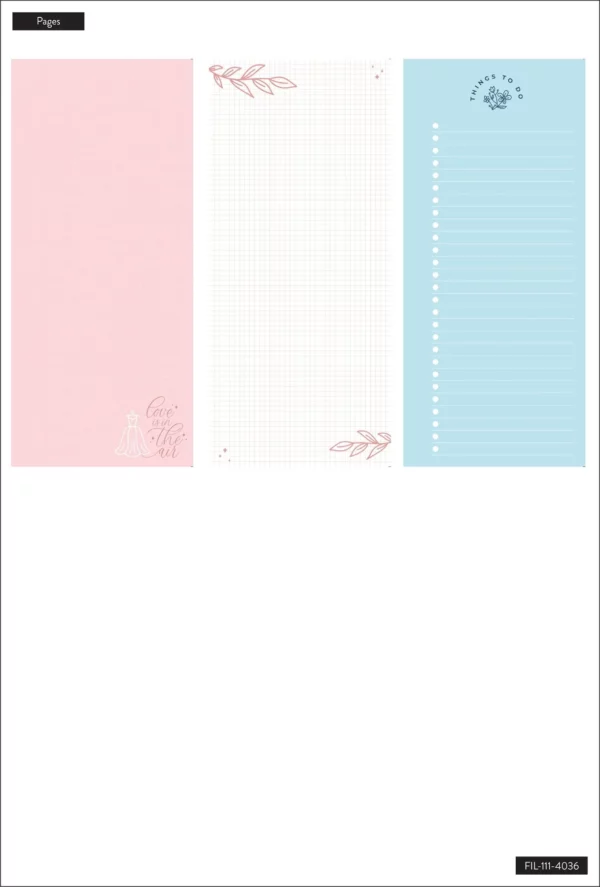 Happy Planner - Filler Mini Paper - Wedding. FIL-111-4036 - Image 2