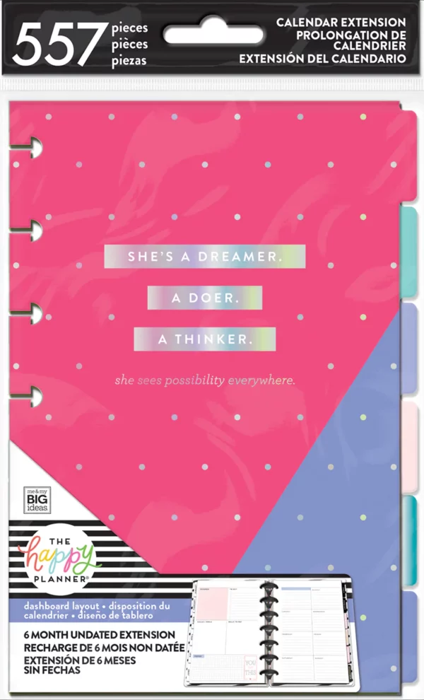 Happy Planner - Filler Mini Paper - Extensión de 6 meses sin fechas. MONM-05