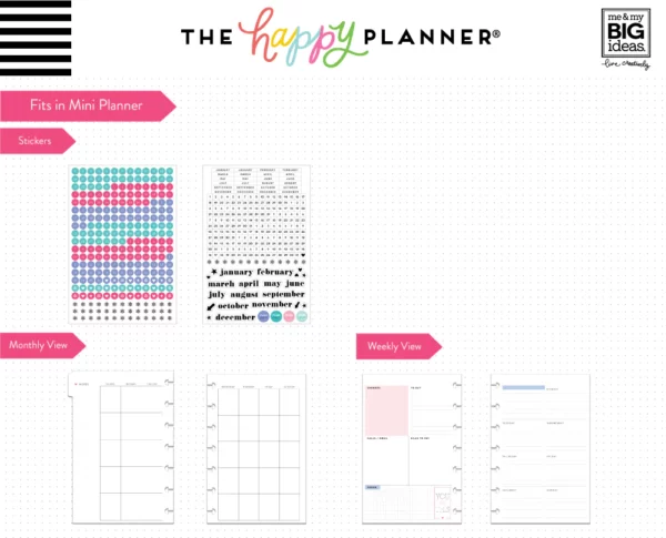 Happy Planner - Filler Mini Paper - Extensión de 6 meses sin fechas. MONM-05 - Image 2