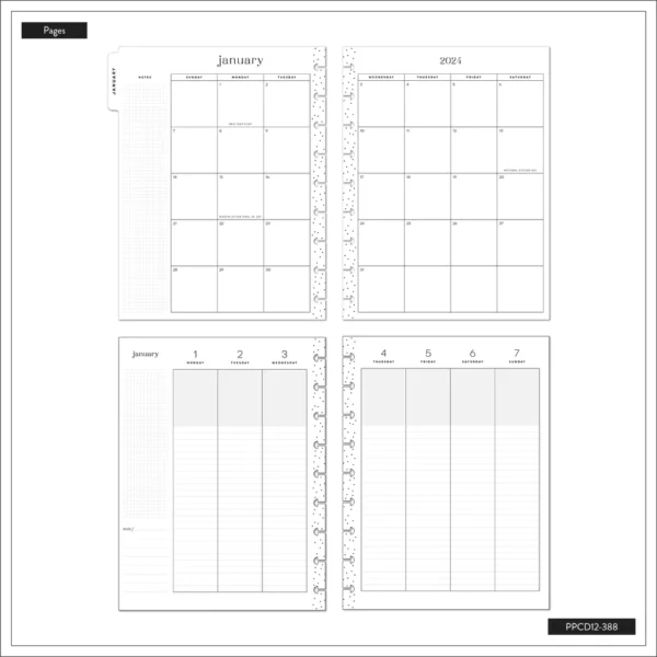 Happy Planner - Planner 2024- Tiny Florals Happy Planner. PPCD12-388 - Image 3