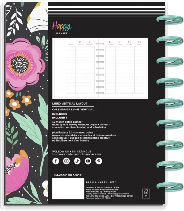 Happy Planner - Planner 2024- Tiny Florals Happy Planner. PPCD12-388 - Image 4