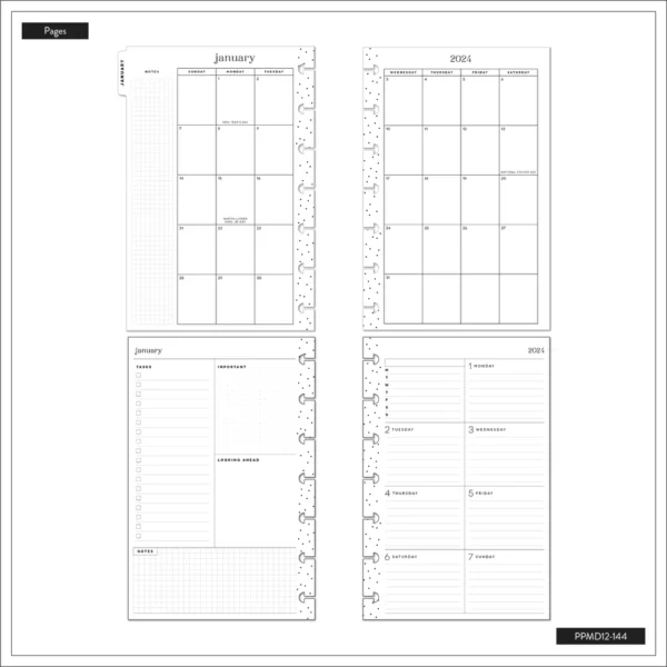 Happy Planner - MINI Planner 2024 - Tiny Florals Happy Planner. PPMD12-144 - Image 9