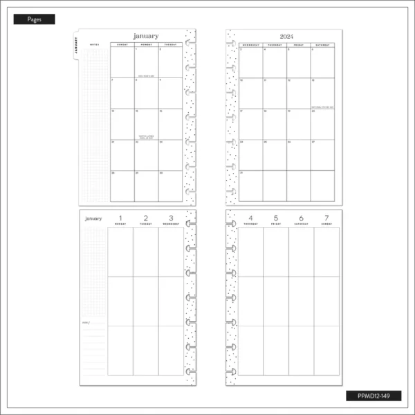 Happy Planner - MINI Planner 2024 - Sunny Risograph Happy Planner. PPMD12-149 - Image 3