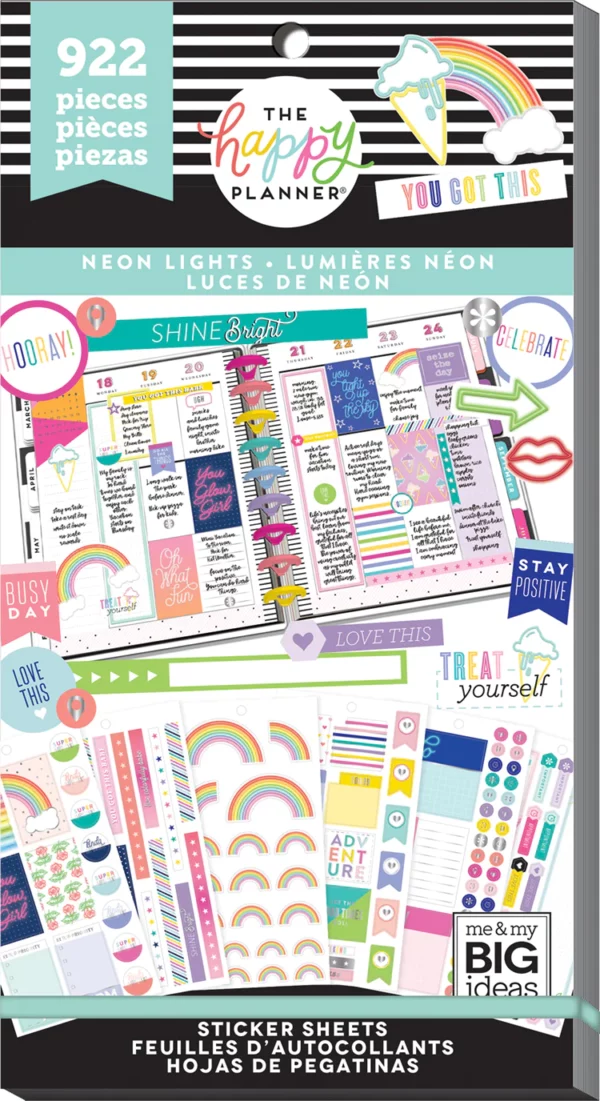 Happy Planner - Paquete Stickers - NEON LIGHTS. PPSV-118-3048