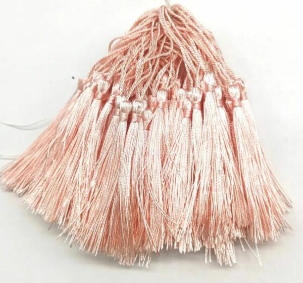 60111410 Borlas de seda - Marca páginas de 13 cm con lazo - 10 piezas color Champagne