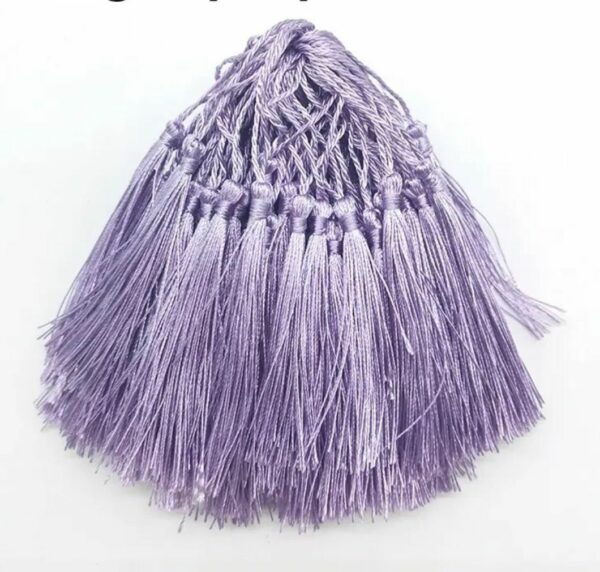 60111410 Borlas de seda - Marca páginas de 13 cm con lazo - 10 piezas color Purpura