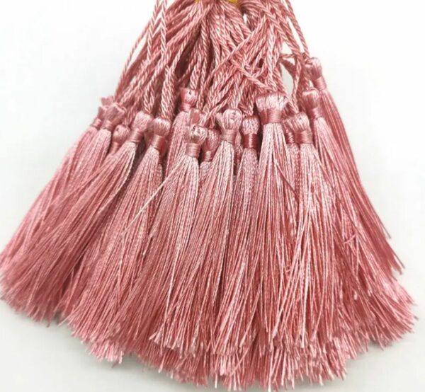 60111410 Borlas de seda - Marca páginas de 13 cm con lazo - 10 piezas color Rosa