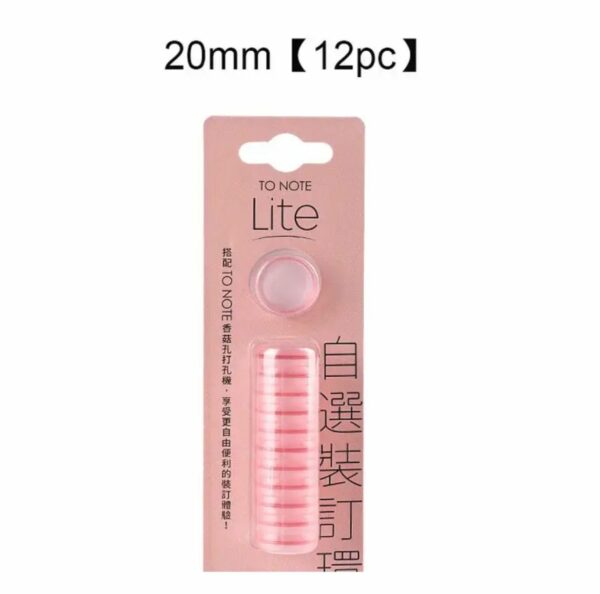 Discos para encuadernación color traslúcido - rosa 20mm 12 piezas