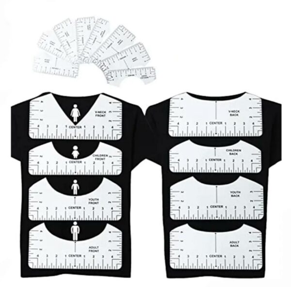 Regla de alineación de camisetas 8 pzas