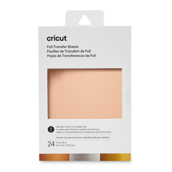 14111525 MUESTRARIO DE HOJAS DE TRANSFERENCIA CRICUT FOIL METALLIC 4X6" (24 PIEZAS) | 2008704