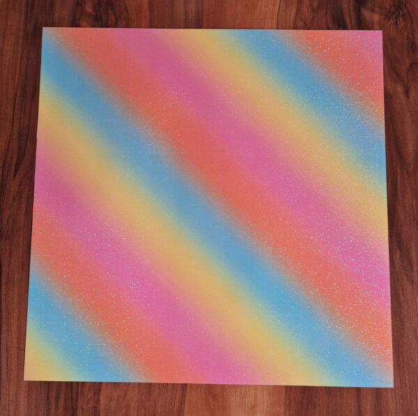 44121635 Vinil adhesivo Arcoiris pastel glitter 30 x 30 cm (1 hoja)