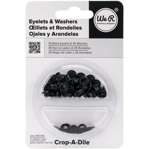 Eyelets We R  Negro  3/16 (0.5cm) 35 pzas