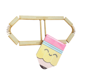 Regla para porta notas de lápiz 8x8 cm en mdf